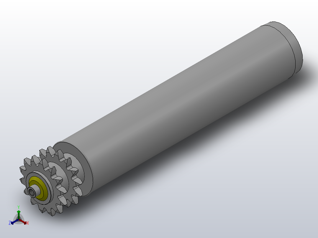 动力输送辊筒-双链轮型 GRF GRFS[GRFS-D60-W300]正等轴测图