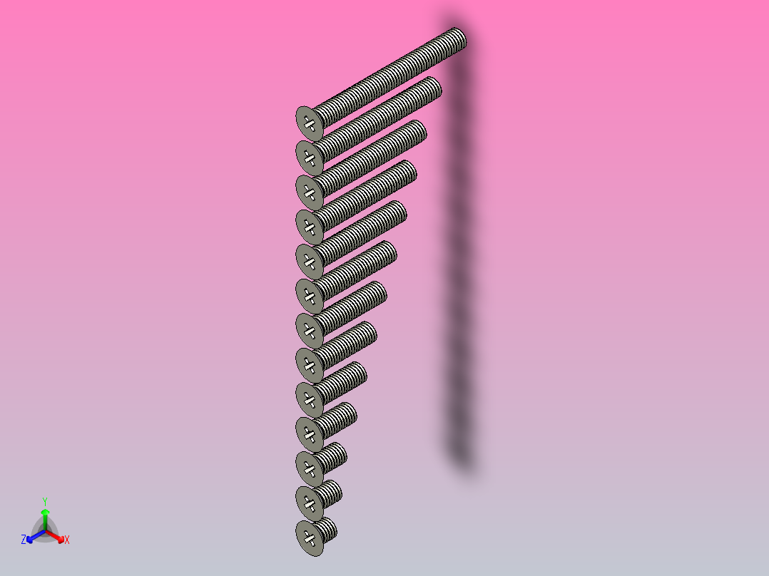 M3 4毫米- 30毫米DIN965A小公制螺钉主视图