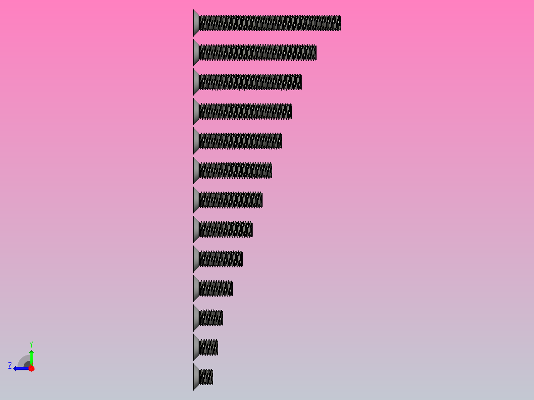 M3 4毫米- 30毫米DIN965A小公制螺钉右视图