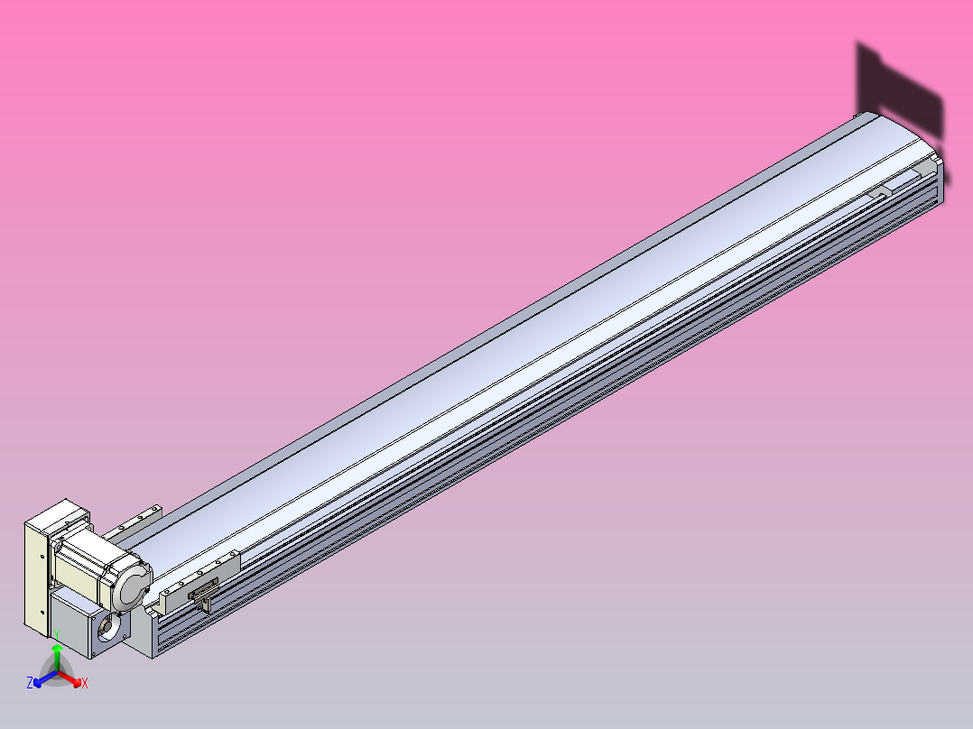 皮带直线轴半封闭可选导轨TPA-HNB-175D-140-L1350-LU-Y-P75-N3主视图