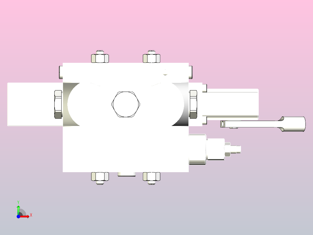 餐厨车提升油缸阀块前视图