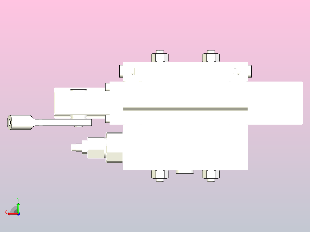 餐厨车提升油缸阀块后视图