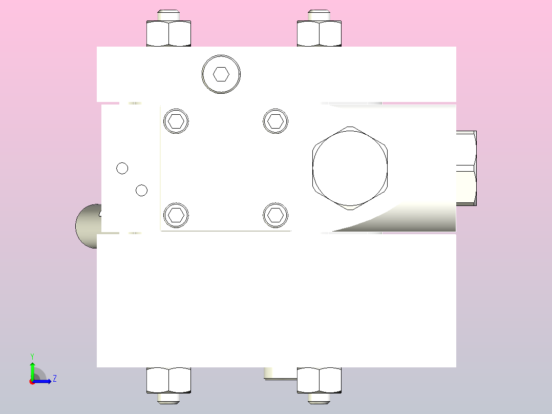 餐厨车提升油缸阀块左视图