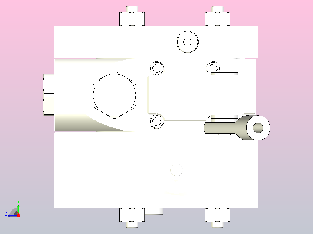 餐厨车提升油缸阀块右视图