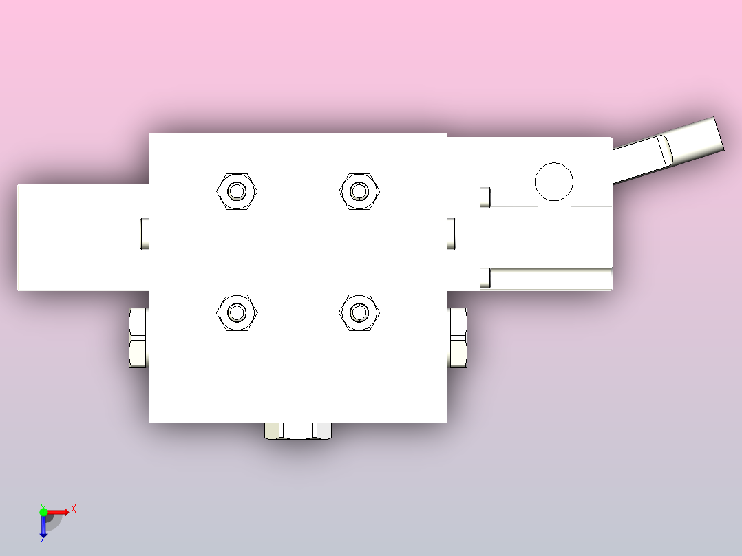 餐厨车提升油缸阀块俯视图