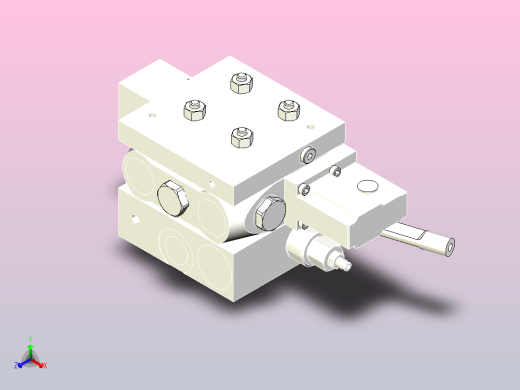 餐厨车提升油缸阀块正等轴测缩略图