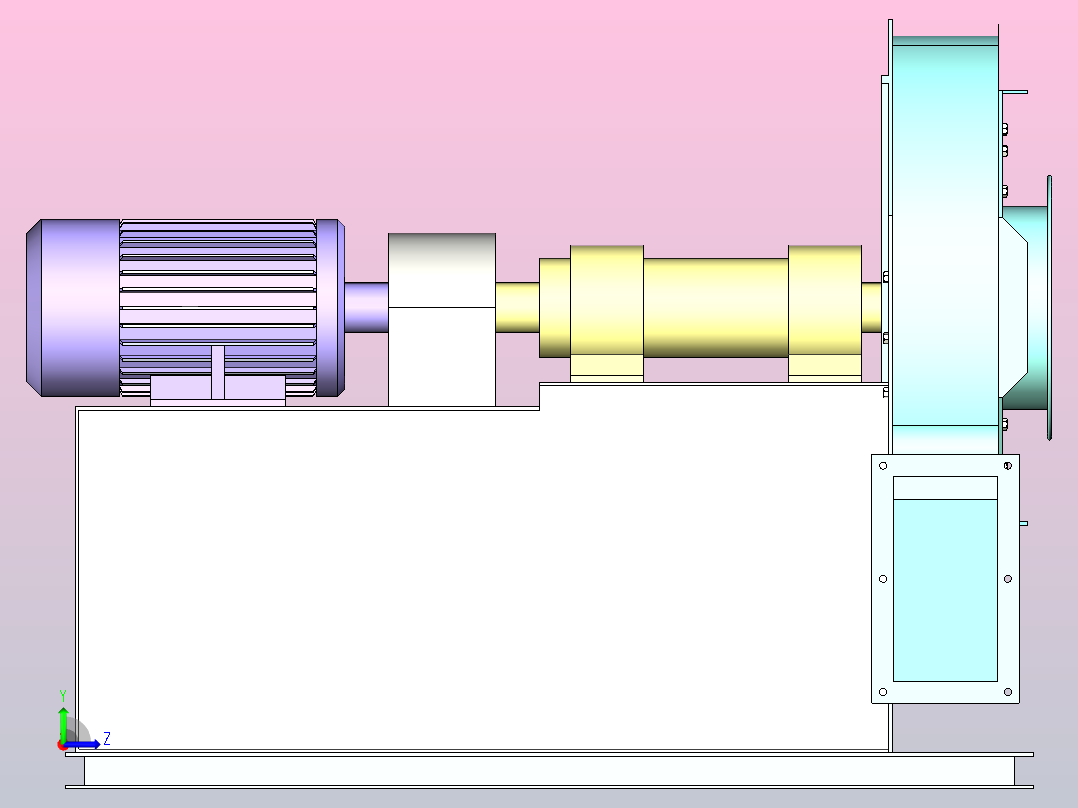 SAB-ZG-Ⅱ工业中压离心风机（D式)[ZG-Ⅱ（D式)]左视图
