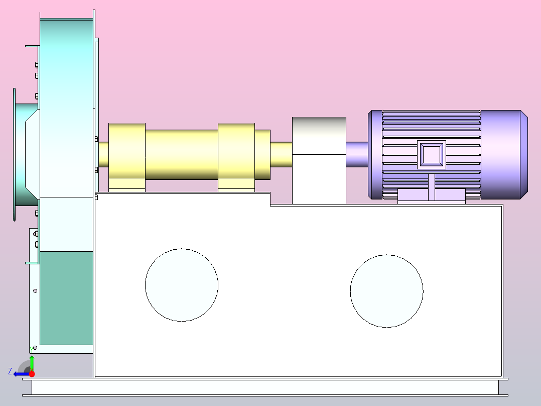 SAB-ZG-Ⅱ工业中压离心风机（D式)[ZG-Ⅱ（D式)]右视图