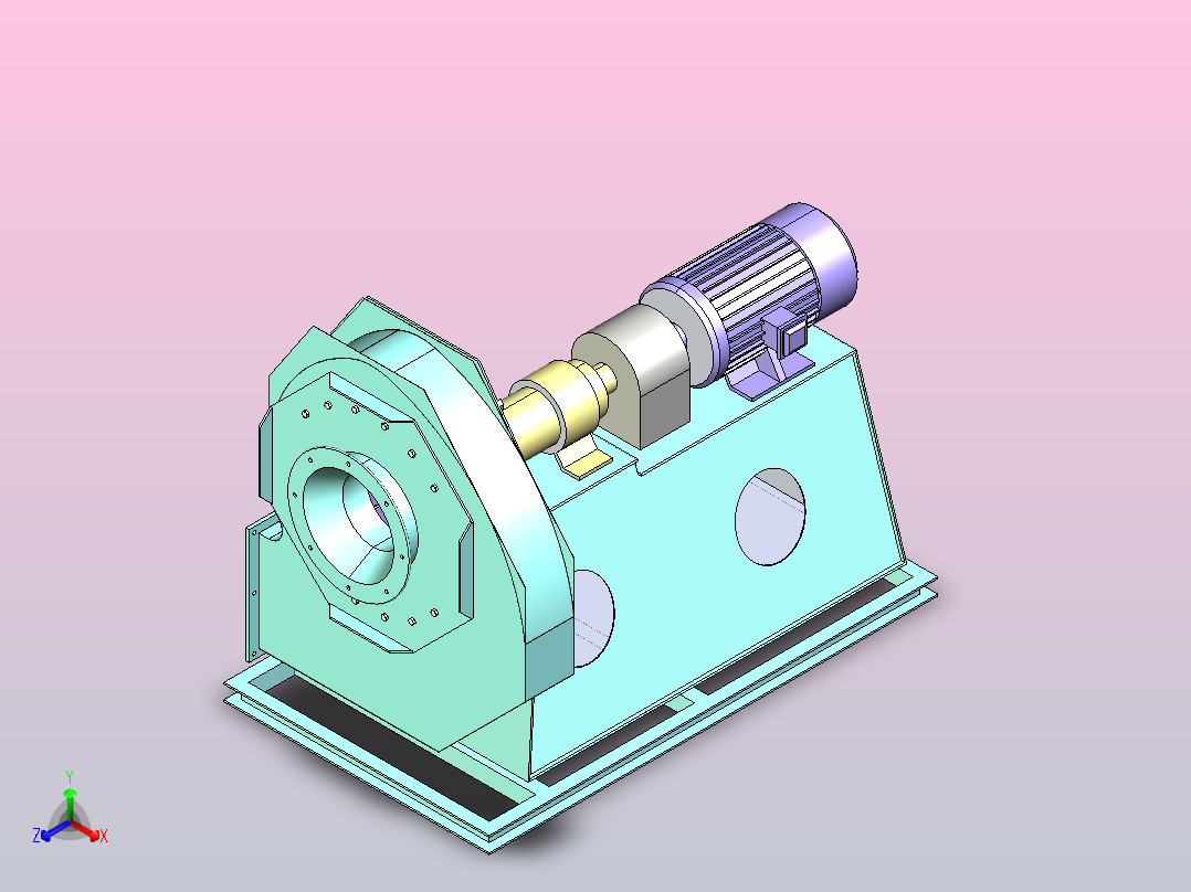 SAB-ZG-Ⅱ工业中压离心风机（D式)[ZG-Ⅱ（D式)]正等轴测图