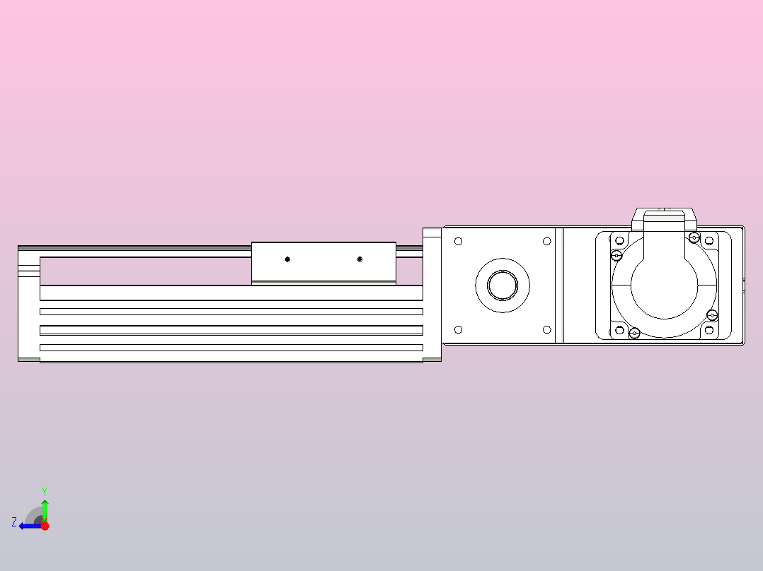 皮带直线轴半封闭可选导轨TPA-HNB-85D-90-L50-MR-C-P20-N3右视图