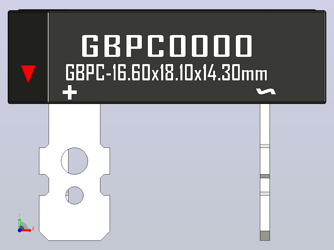 桥式整流器外壳GBPC_Nonmal_Size_low_profile前视图
