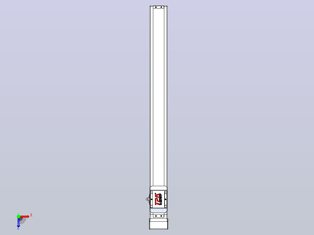 滚珠丝杠直线轴带导轨全封闭TPA-HCR-65S-1610C-L650-MP-Y-P20-N3俯视图
