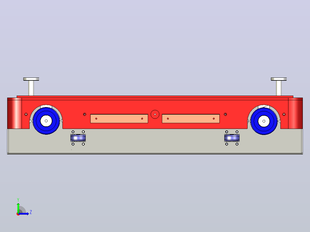 储用穿梭agv小车 自动搬运小车3D设计左视图