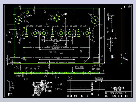八头活塞式灌装机气缸主安装板CAD