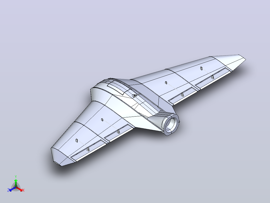 GZ-500 UAV无人机简易3D模型主视图