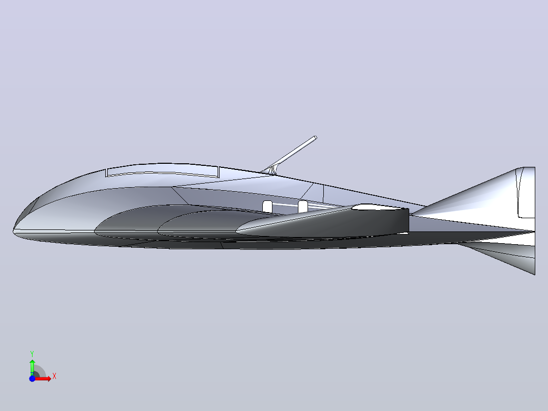 GZ-500 UAV无人机简易3D模型前视图