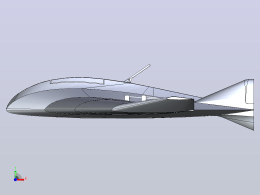 GZ-500 UAV无人机简易3D模型前视缩略图