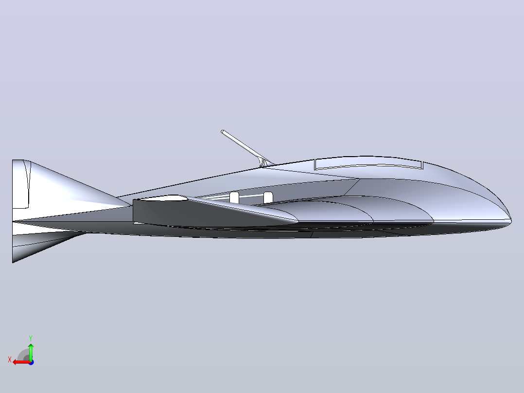 GZ-500 UAV无人机简易3D模型后视图