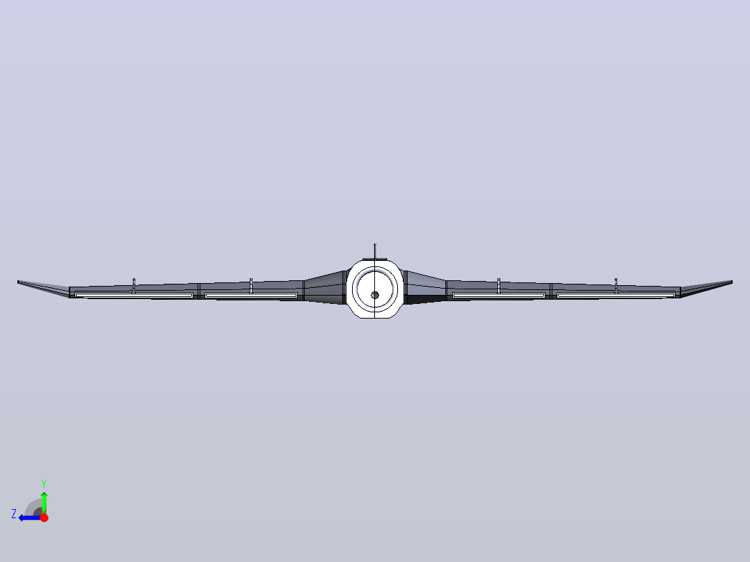 GZ-500 UAV无人机简易3D模型右视图