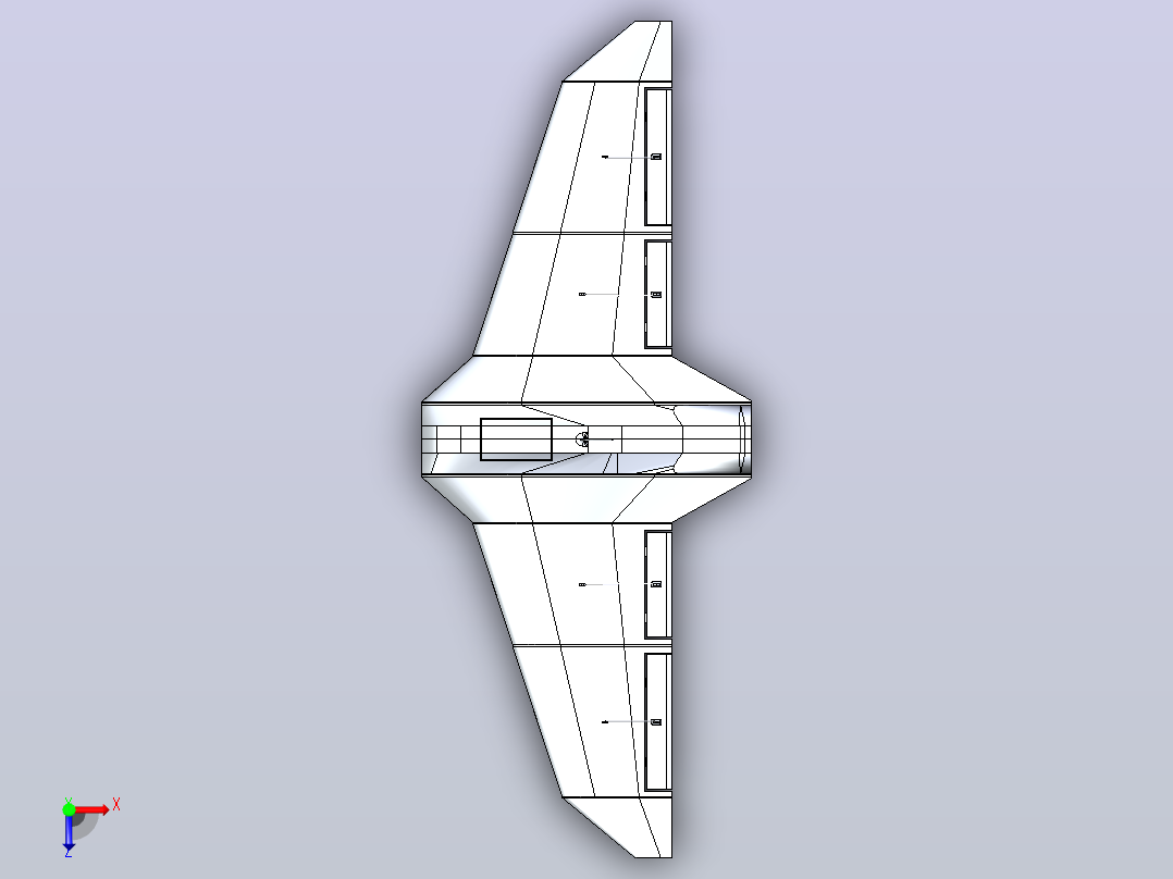 GZ-500 UAV无人机简易3D模型俯视图