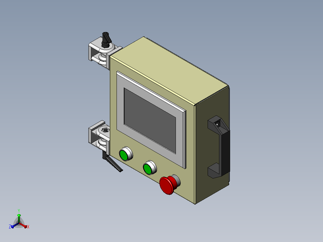 侧挂触屏组件正等轴测图