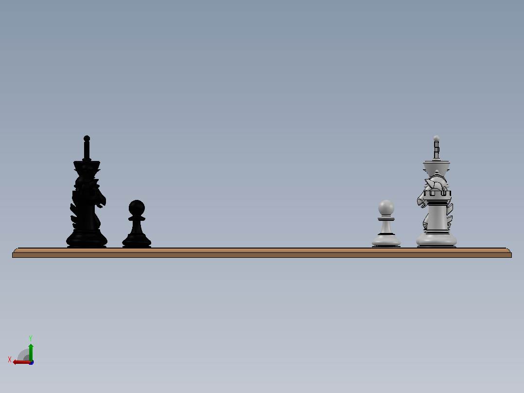 国际象棋和棋盘后视图