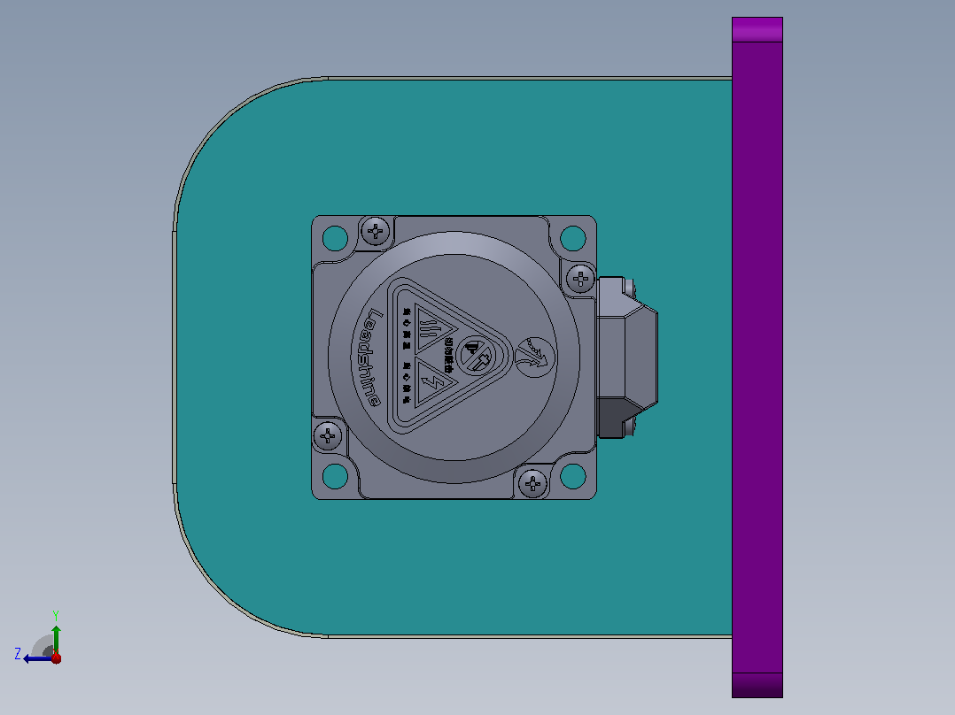 凸轮翻转翻面结构3D图纸 Solidworks设计右视图