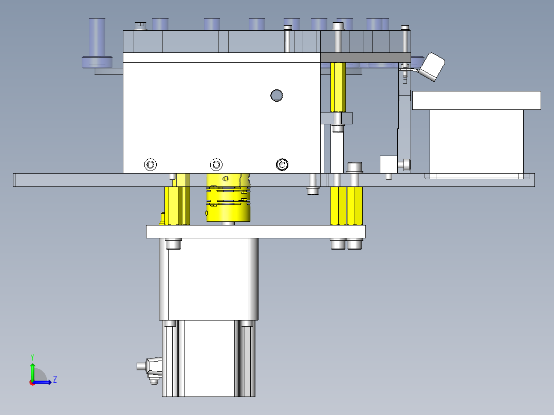托盘回收机构左视图