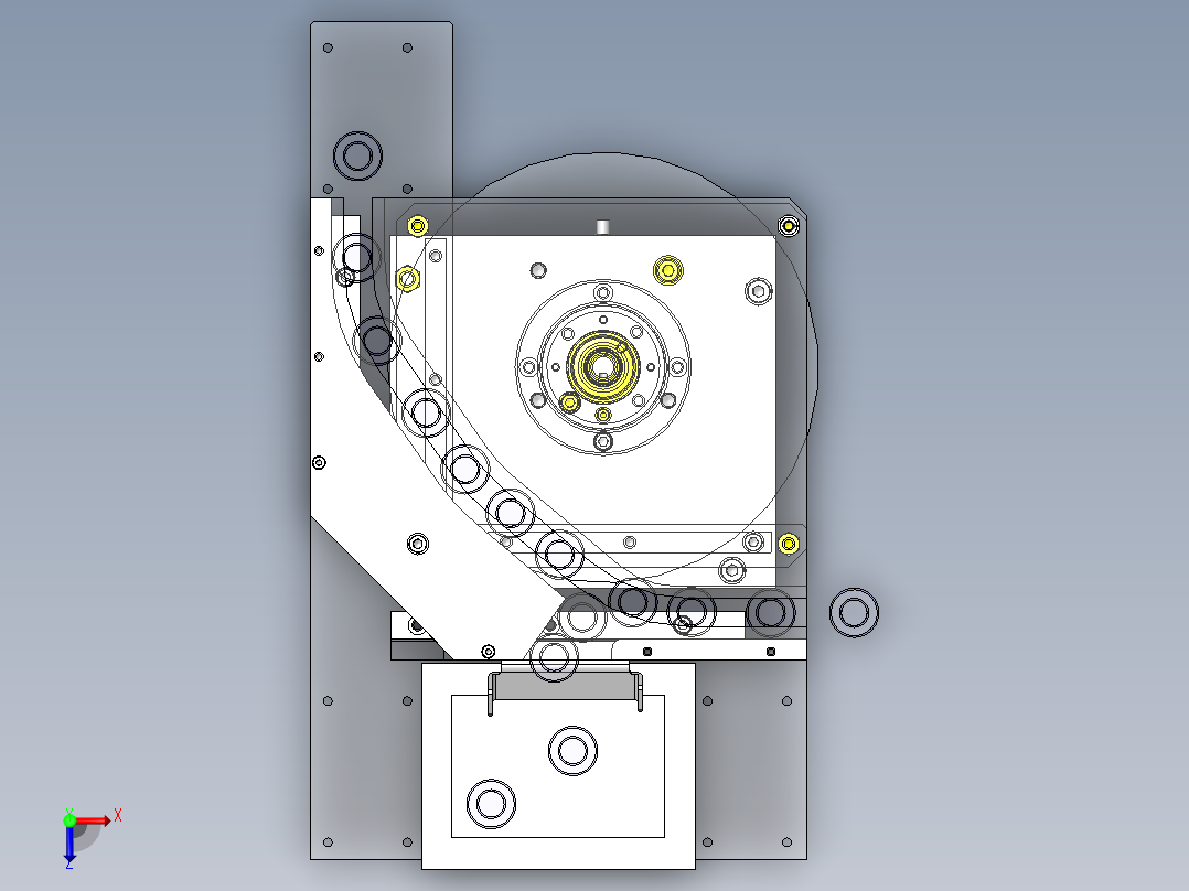 托盘回收机构俯视图
