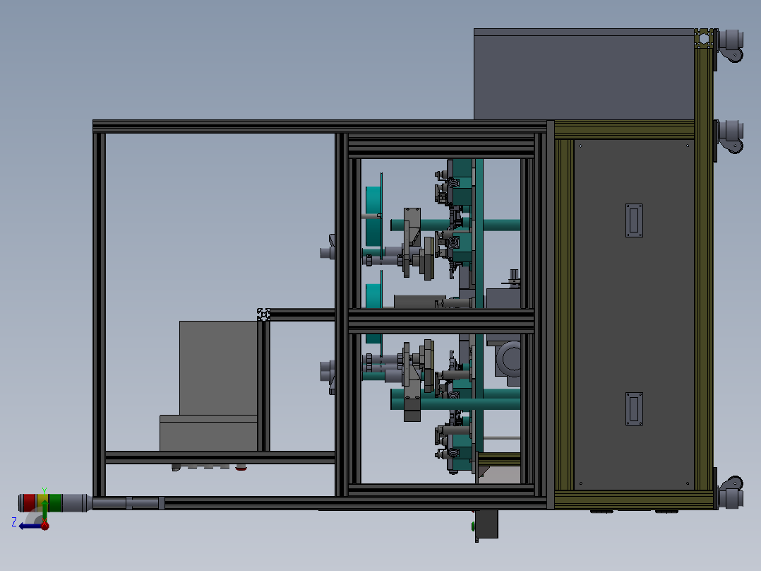 两轴研磨机sw右视图