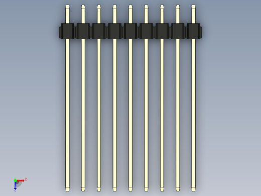 彩色公头100mil（2.54mm）系列-DS1021_black_3x09p_100mil_Type43_rev1.0俯视缩略图