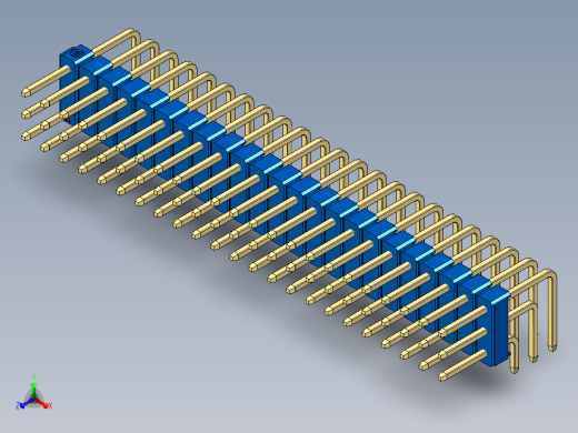 彩色公排针 100mil 2.54mm 系列-DS1022_blue_3x23p_100mil_TypeD_rev1.0