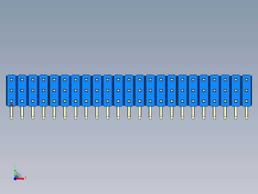 彩色公排针 100mil 2.54mm 系列-DS1022_blue_3x23p_100mil_TypeD_rev1.0前视缩略图