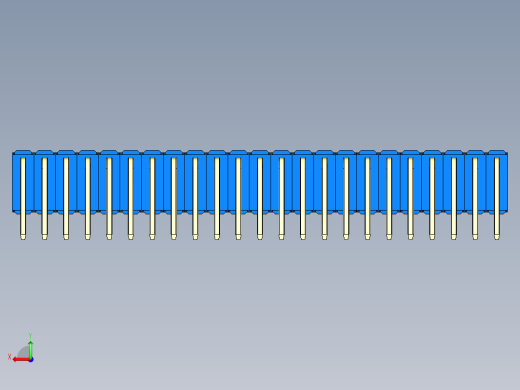 彩色公排针 100mil 2.54mm 系列-DS1022_blue_3x23p_100mil_TypeD_rev1.0后视缩略图