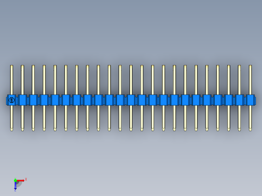 彩色公排针 100mil 2.54mm 系列-DS1022_blue_3x23p_100mil_TypeD_rev1.0俯视缩略图