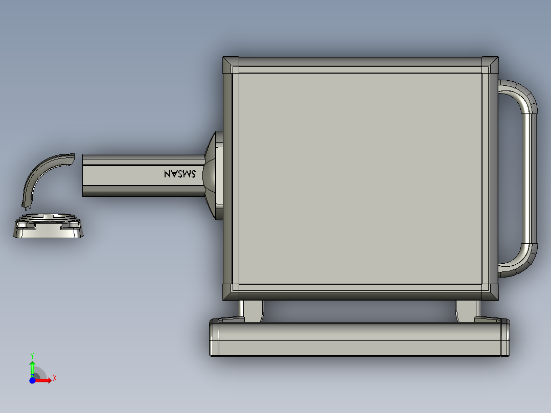 悬臂控制操控箱键盘支架-L1-顶座-固定底座-200前视图
