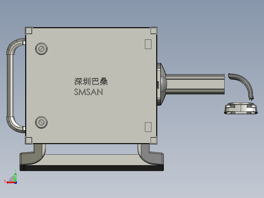 悬臂控制操控箱键盘支架-L1-顶座-固定底座-200后视图