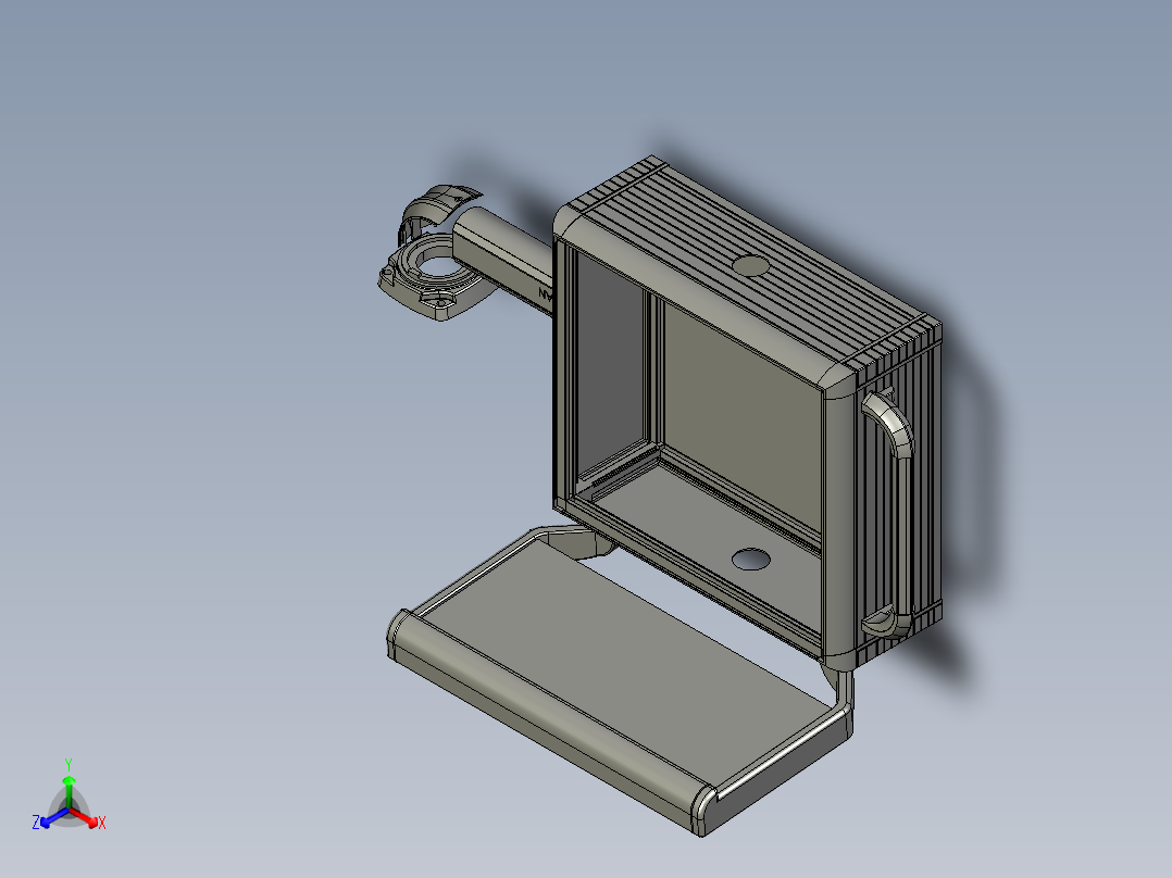 悬臂控制操控箱键盘支架-L1-顶座-固定底座-200正等轴测图