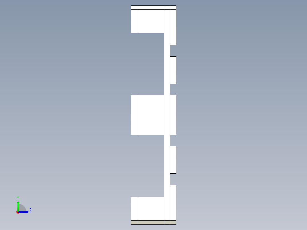 托盘 设计模型 (8)左视图
