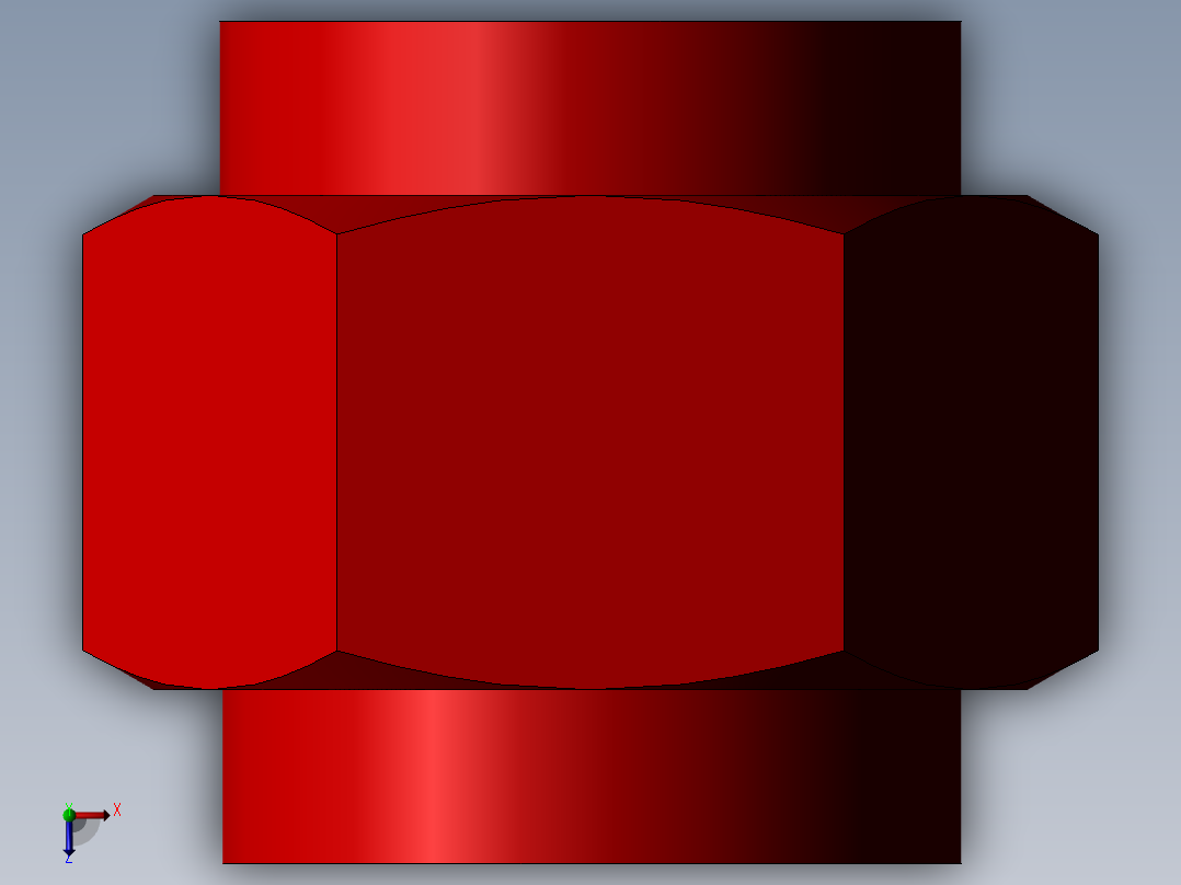 threaded union俯视图