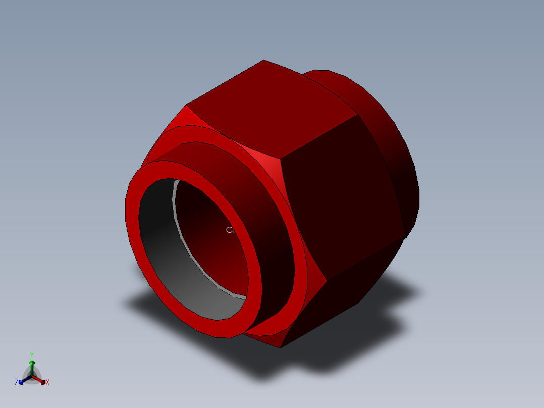 threaded union正等轴测图