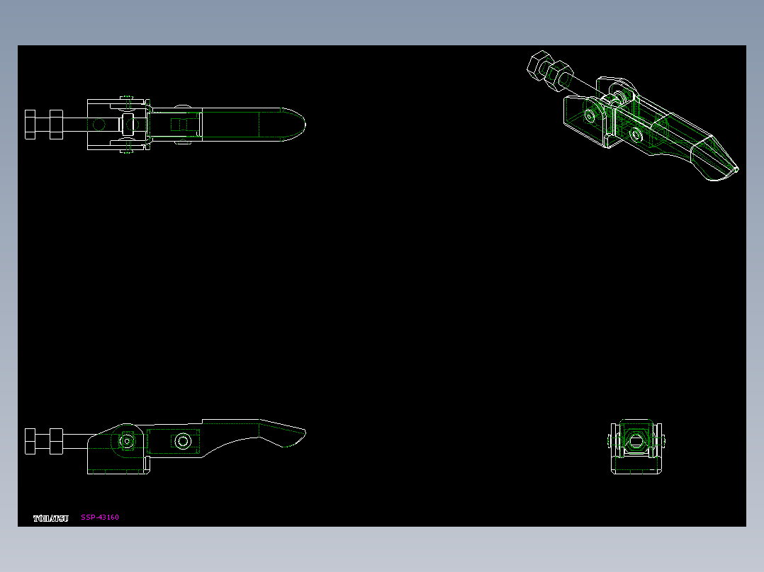 門閂式夾鉗SSP(E)-2D多系列多零件图纸模型