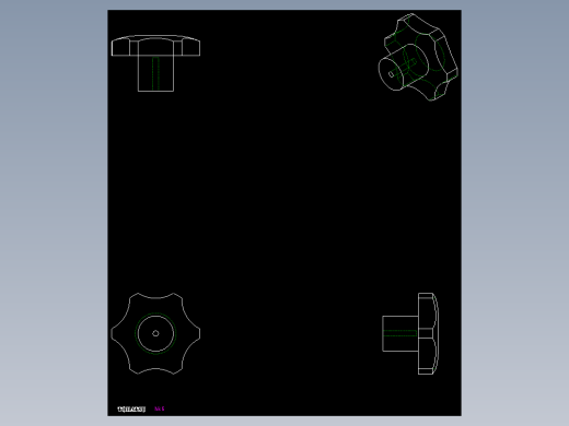 星型把手(鑄鋼)HK-2D多系列多零件图纸模型