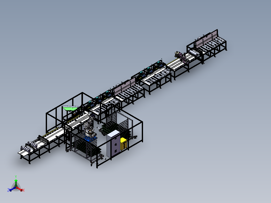 厅门板自动装配线sw19可编辑正等轴测图