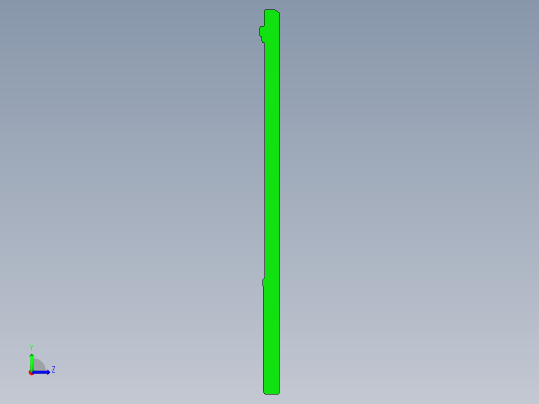 平板铝板材开粗飞面铣凹槽程序模型左视图