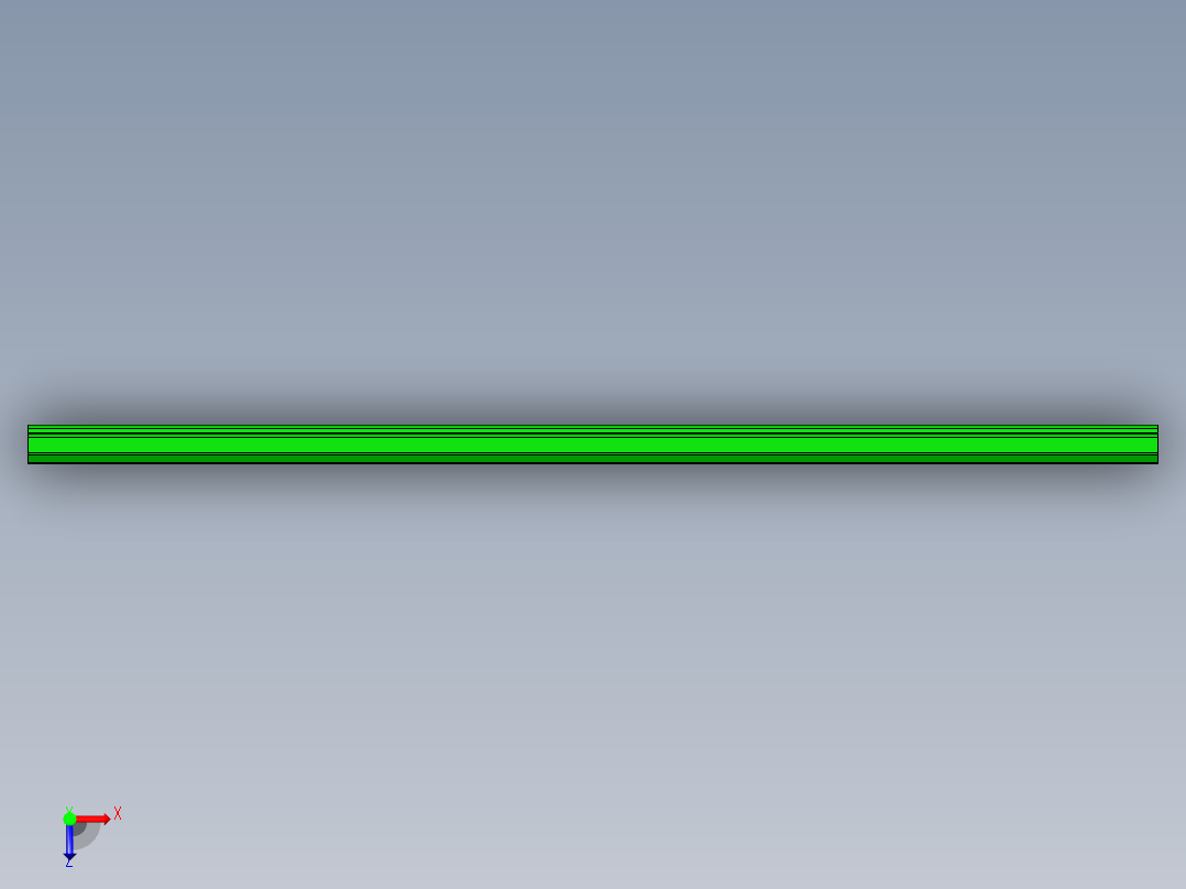 平板铝板材开粗飞面铣凹槽程序模型俯视图