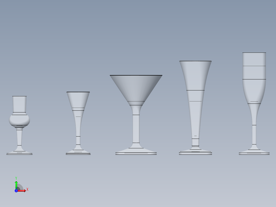 玻璃器子、杯子(14)前视图