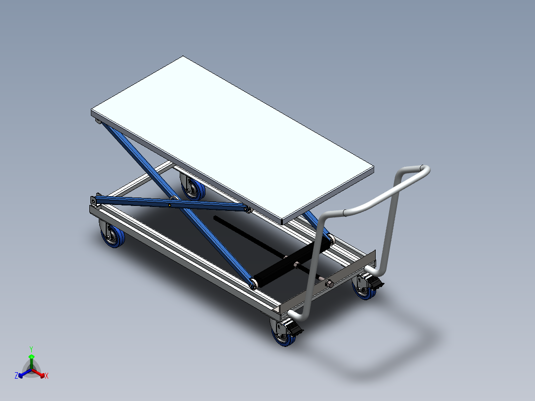 A3004179-剪刀式升降手推车正等轴测图