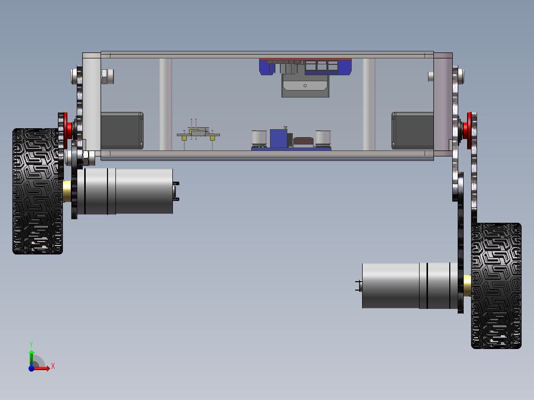 基于STM32的平衡车设计3D图纸 Solidworks设计前视图