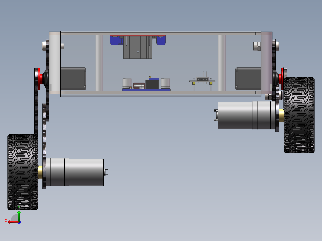 基于STM32的平衡车设计3D图纸 Solidworks设计后视图
